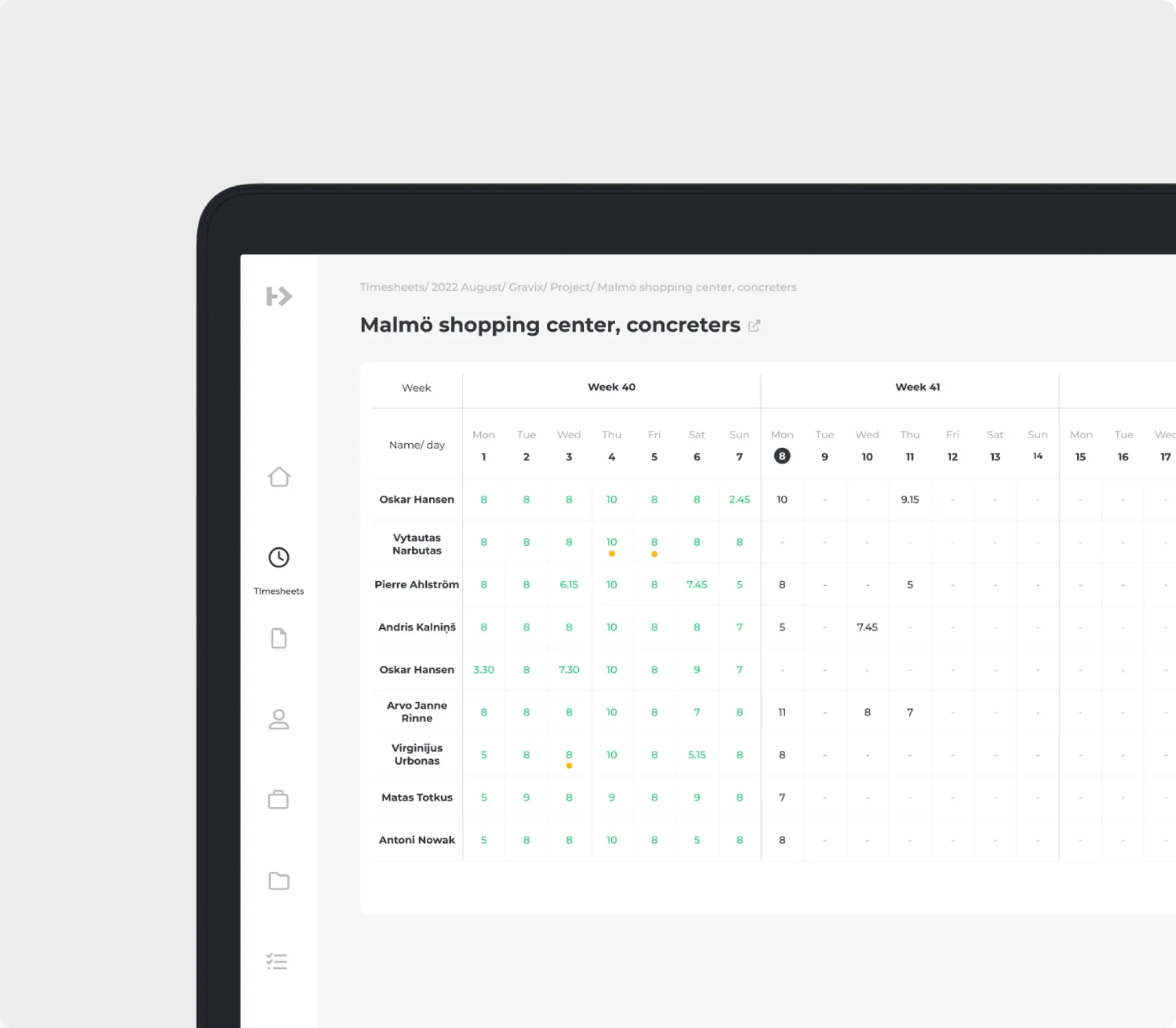 timesheets